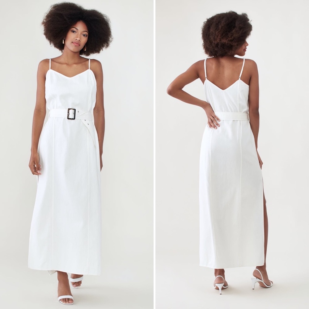 BLDWN White Landry Linen Maxi Dress
